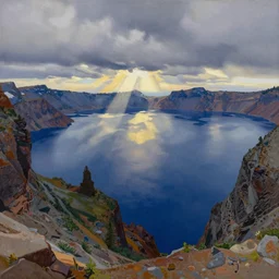 thomas kinkade drawing of crater lake