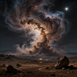 a breathtaking cosmic voluminous chemical reaction of soil and stars and wind and air and stars rock and consciousness in the valley of the hill of dreams distant tiny city lights