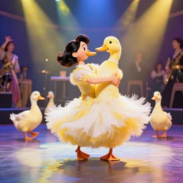 ducks dancing in a disco