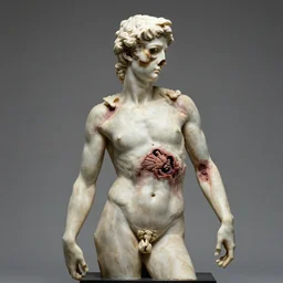 neo - classical statue made of flesh and bone