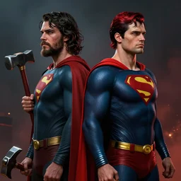stalin as superman, red son, double identity, socialist realism, sovietwave aesthetic, hammer and sickles, solitude, groundbreaking, award winning, breathtaking, superb, hyperrealistic, detailed picture, intricate digital art, trending artstation, 8 k, unreal 5, octane render, vfx, volumetric lighting, rich moody colors, fan art, concept art