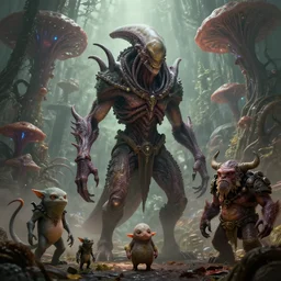 by artgerm and agostino arrivabene, visually stunning, cinematic, ultra realistic, hyper realism, epic, octane render, unreal engine, vfx, maya, alien being, surreal, fungal enchanter, murloc tinyfin, dread infernal, wee whelp, battle ram