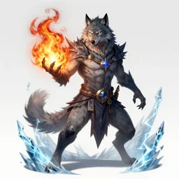 magic humanoid strong wolf sorcerer casting a powerful arcane magic spell, fire, ice, lightning, fantasy, occult, mystical, majestic pose, medium shot, dramatic lighting, cinematic scene, frank frazetta, visually stunning, sharp focus, extremely detailed, colorful, godrays, trending on artstation, unreal engine, octane render, cgsociety, artgerm, award - winning