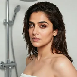 kareena kapoor portrait in shower, realistic