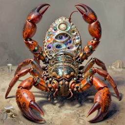 detailed nacreous hard shell anthropomorphic warrior scorpion mecha. mathias kollros mark winters villeneuve lie setiawan lius lasahido manuel castanon. portrait vivid intricate vibrant elaborate inks unreal engine render.