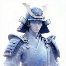 opalescent retrofuturistic digital airbrush illustration of a samurai wearing an ornate microprocessor headpiece and holding a flower with a map of the collective subconscious in the background by luigi patrignani