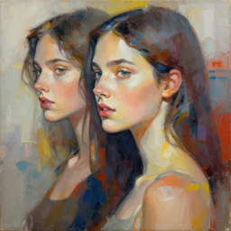 A highly detailed 4k abstract painting of beautiful women. ArtStation, CGSociety, Unreal Engine