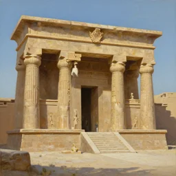 Trending on artstation, beautiful ancient Sumerian temple, detailed matte painting, oil on canvas