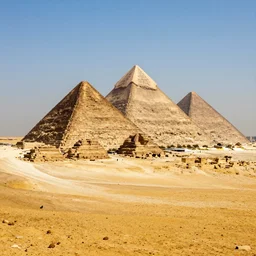 pyramids of giza in savanna grassland landscape professional vacation photo