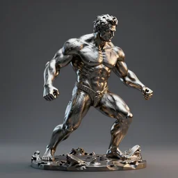 a metallic sculpture by patrice hubert, powerful, cinematic, beautifully lit, 3 d, octane render, 8 k