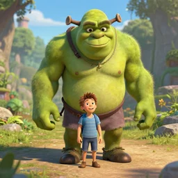 stuart little but ogre monster time, cgi, detailed, perfect shadows, picturesque