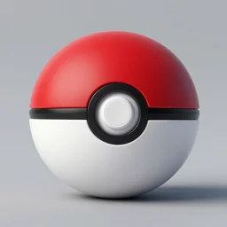 realistic pokeball in gray background