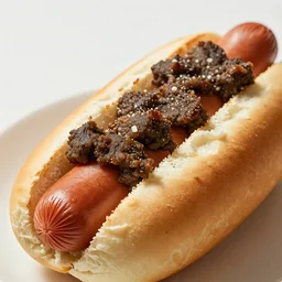 world\'s best hotdog, but instead of a sausage it\'s human feces, award winning photo, close up, high quality