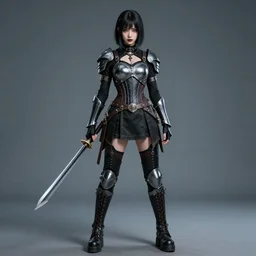 full length photograph of a real-life cybergoth warrior.  Extremely detailed. 8k