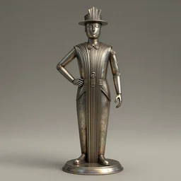 art deco tin man made out of metal, trending on artstation, unreal engine, 1 9 th century photography