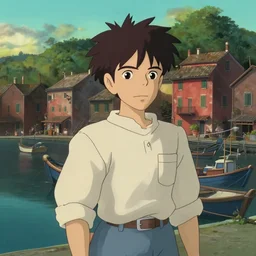 a film still of fishing harbour in a small Italian seaside village, medium shot, waist up, studio Ghibli, Pixar and Disney animation, sharp, Rendered in Unreal Engine 5, anime key art by Greg Rutkowski, Bloom, dramatic lighting