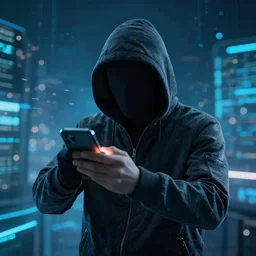 hacker breaking into cyberspace