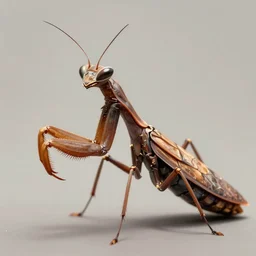 portrait of an anthropomorphic insectoid, predatory praying mantis, brown exoskeleton, d & d rogue, flat triangle - shaped head, thin antennae, concept art, deep focus, fantasy, intricate, highly detailed, digital painting, artstation, matte, sharp focus, illustration, art by marc simonetti