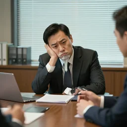 office worker so bored their face is melting in a meeting, movie still