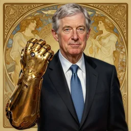 ultra realistic illustration, jerome powell with the infinity gauntlet. intricate, elegant, highly detailed, digital painting, artstation, concept art, smooth, sharp focus, illustration, art by artgerm and greg rutkowski and alphonse mucha and wlop