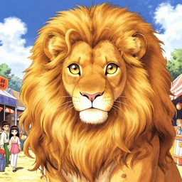 furry art, character portrait of the anthro lioness princess with gorgeous detailed eyes in the marketplace in the sky, color page, tankoban, 4 k, tone mapping, doll, akihiko yoshida, james jean andrei riabovitchev marc simonetti, yoshitaka amano, long hair, curly, h. hydrochaeris