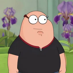 a portrait of peter griffin with background scenery by juergen teller, iris van herpen