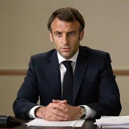 Emmanuel Macron computering in American Psycho (1999)