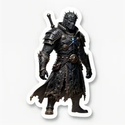 sticker inspired by dark souls 3 illustration detailed hyper realistic