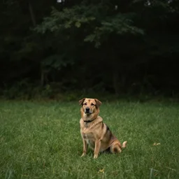 the lonely dog by wlop