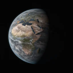 dark matter planet, astrophysics simulation, fine details, photorealism, visualization