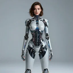 young lady cyborg like lana del ray, bioorganic concept, beautiful face, full body, photorealistic