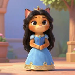 princes jasmin, far shot, anthropomorphic cat, in the style of zootopia, highly detailed, far shot