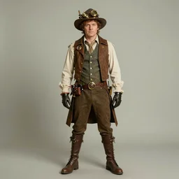 ( ( ( ( ( 1 9 5 0 s retro future hobbit adventurer in steampunk costume full portrait. muted colors. ) ) ) ) ) by jean - baptiste monge!!!!!!!!!!!!!!!!!!!!!!!!!!!!!!