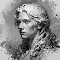 Gray is a hue created with swirls of white gouache and a daub of midnight pain, intricate, digital painting, artstation, a 12x(very) much detailed concept art, smooth, sharp focus, a 12x(very) much detailed illustration, Unreal Engine 5, 8K, a 12x(very) much detailed art by artgerm and greg rutkowski and alphonse mucha