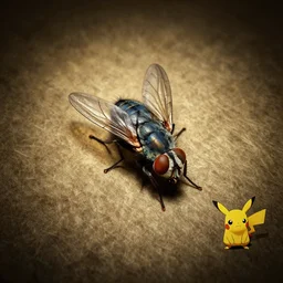 bombazine fly,in the style of Tim Kirk and Tom Fleming,trending on artstation, shaggy lighting camera view from above,hyperrealism ,Harry Potter ,dungeons and dragons ,Pokémon ,plain,