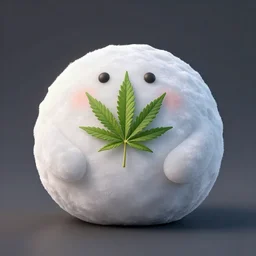 portrait of a mochi snowball character with cannabis inside. octane 8 k cute 4 k render by eyvind earle