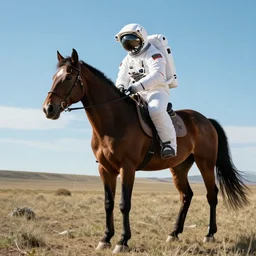 horse on top of astronaut's back