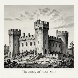 a beautiful Wood engraving on paper of The castles of Scotland