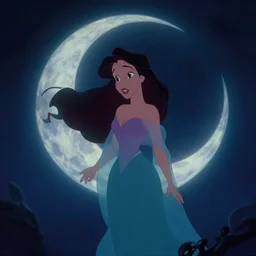 dark underwater portrait of the moon queen of the ocean by disney