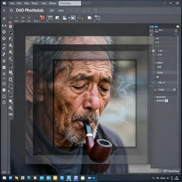 close-up of a sad tired old man smoking a pipe, XF IQ4, 150MP, 50mm, f/1.4, ISO 200, 1/160s, natural light, Adobe Photoshop, Adobe Lightroom, DxO Photolab, Corel PaintShop Pro, rule of thirds, symmetrical balance, depth layering, polarizing filter, Sense of Depth, AI enhanced