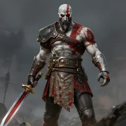 kratos in a suit by greg rutkowski