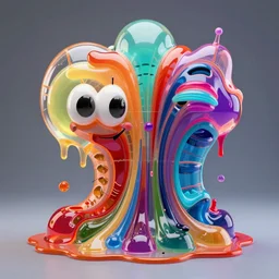 an extremely high quality hd surrealism xray of a 3 d perspective neon complimentary - colors cartoon surrealism melting sculpture gallery cast glass biological anatomical zaha hadid 4 d jello sculpture by a much more skilled version of kandinskypicasso and salvia dali the second, salvador dali's extremely talented painter cousin, 8 k, ultra realistic 4 k