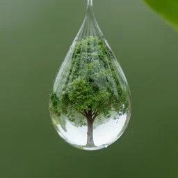 waterdrop which contains a tree