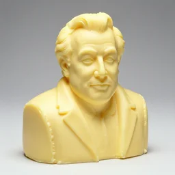 butter sculpture of Danny Devito, 35mm film, dslr photograph