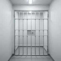 futuristic white prison cell, cramped, claustrophobic, small, prison, jail, 4K,