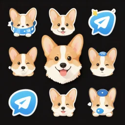 corgi puppy, telegram sticker set