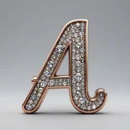 studio photograph of biomechanical sculpture of the letter a made out of polished bronze and jewels, beautiful trending on artstation 8 k