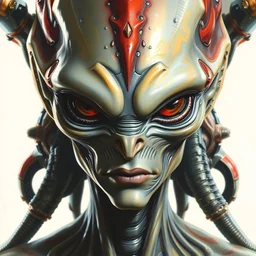detailed portrait of an alien by noriyoshi ohrai, trending on artstation