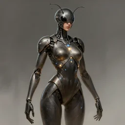 humanoid ant portrait, sci - fi, tech wear, glowing lights, elegant, highly detailed, digital painting, artstation, concept art, smooth, sharp focus, illustration, art by artgerm and greg rutkowski and alphonse mucha