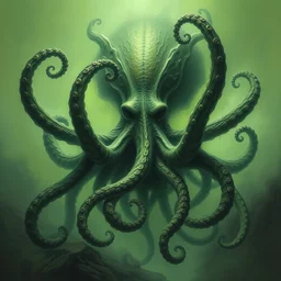 horror lovecraft painting with tentacles of saul goodman, ethereal, horror, fantasy, lovecraft, green, in the styles of magali villeneuve, claude monet, jeremy mann, greg rutkowski